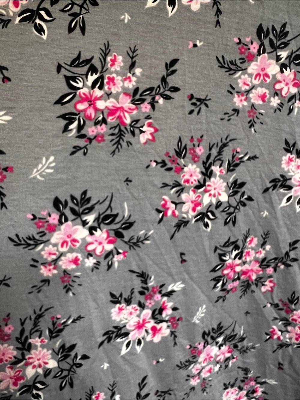 LuLaRoe Grey Midi Jessie Dress with Pink Floral Print - Picture 3 of 3